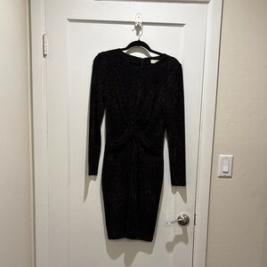 Michael Kors Black and Gold Long Sleeve Dress